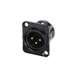 מחבר XLR זכר מושחר לפאנל NEUTRIK BY REAN RC3MDL-B