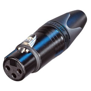מחבר XLR נקבה מושחר לכבל NEUTRIK  NC3FXX-B