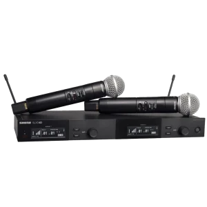מערכת אלחוטית כפולה עם שני מיקרופונים Shure SLXD24DE/SM58-G60